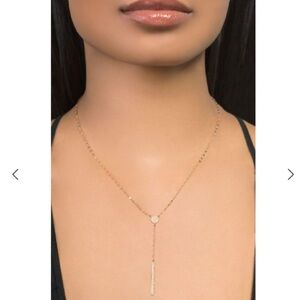 LANA 14k Chime Lariat necklace on petite Blake chain.